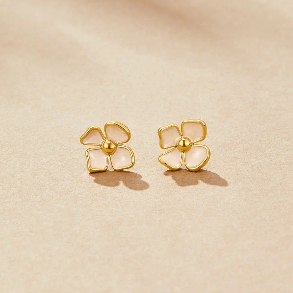 cute pink flower earrings