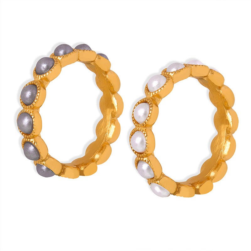 18k gold pearl ring