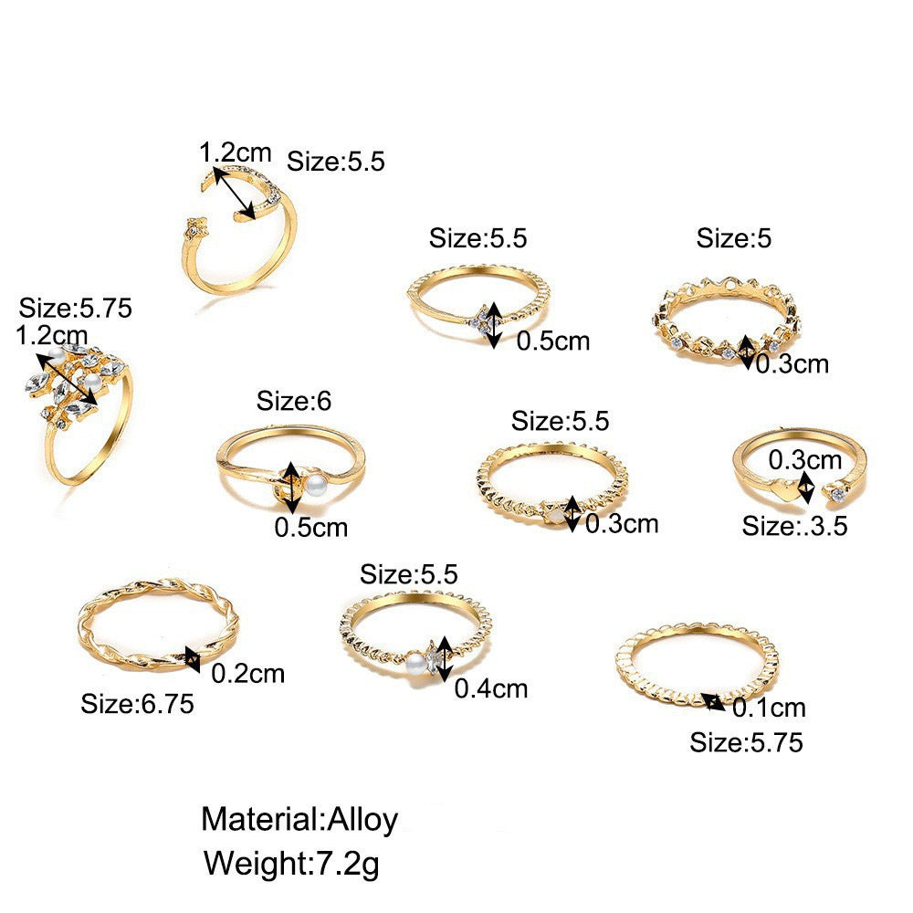 Creative rings set 14k gold, S925