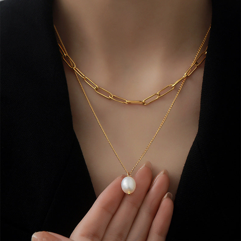 18k gold Double-layered Necklace