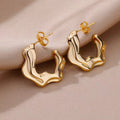 18k gold Retro Geometric earrings