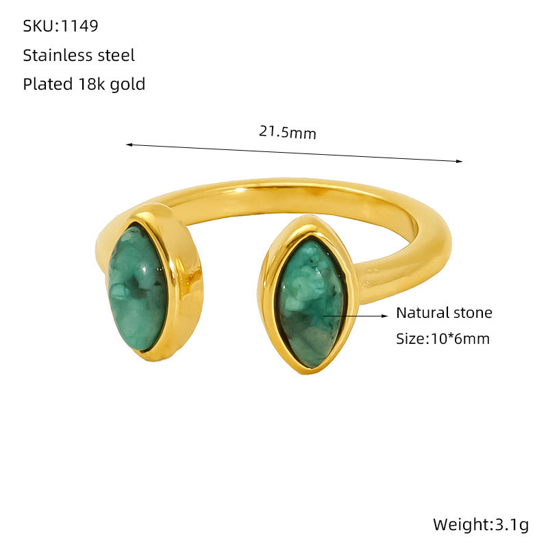 18k gold double pendant ring