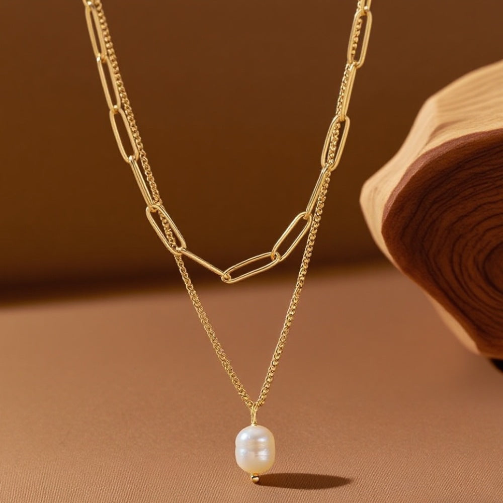 18k gold Double-layered Necklace