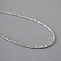 Simple silver square bead Necklace
