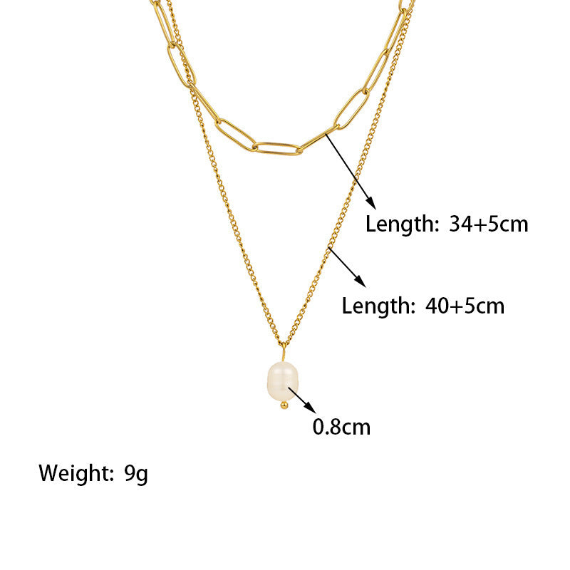 18k gold Double-layered Necklace
