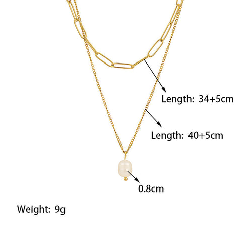 18k gold Double-layered Necklace