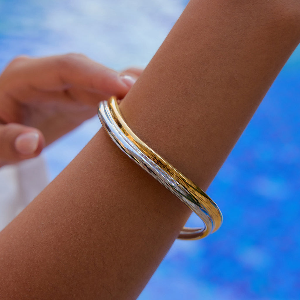 Twotone Double layer gold and silver Bracelet