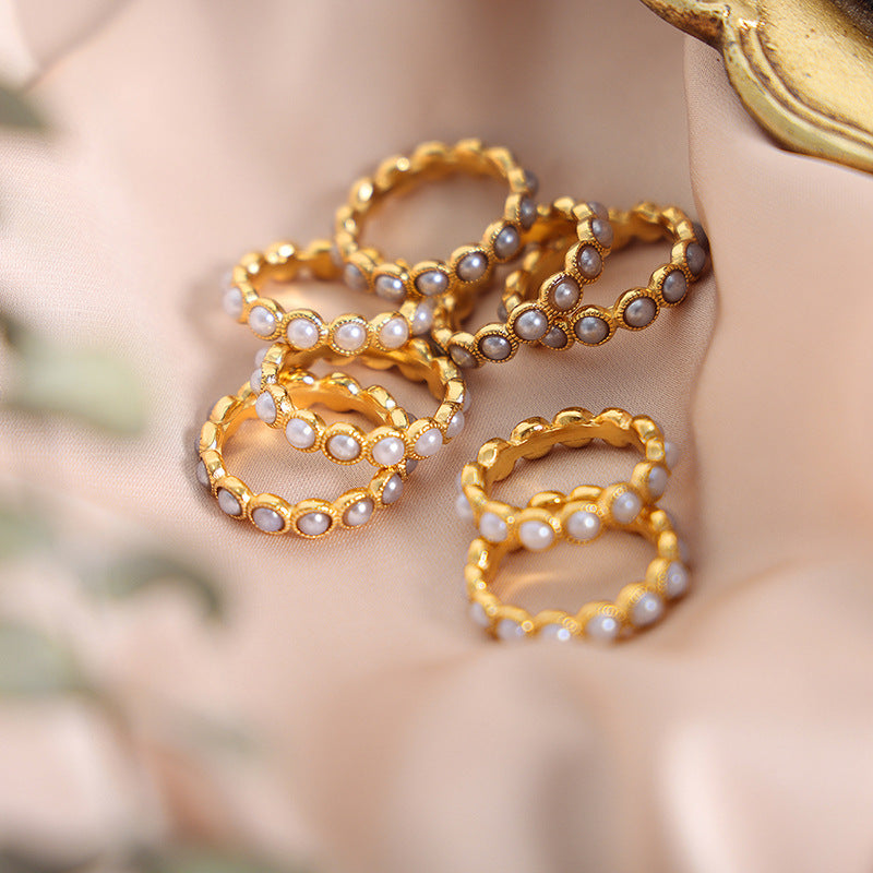 18k gold pearl ring