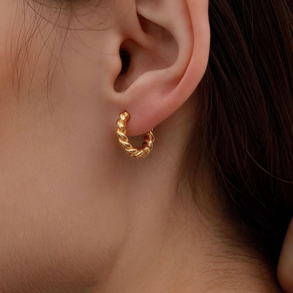 18k gold twisted-Thread Earrings