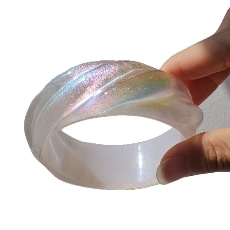 White Ripple Effect chunky bracelets