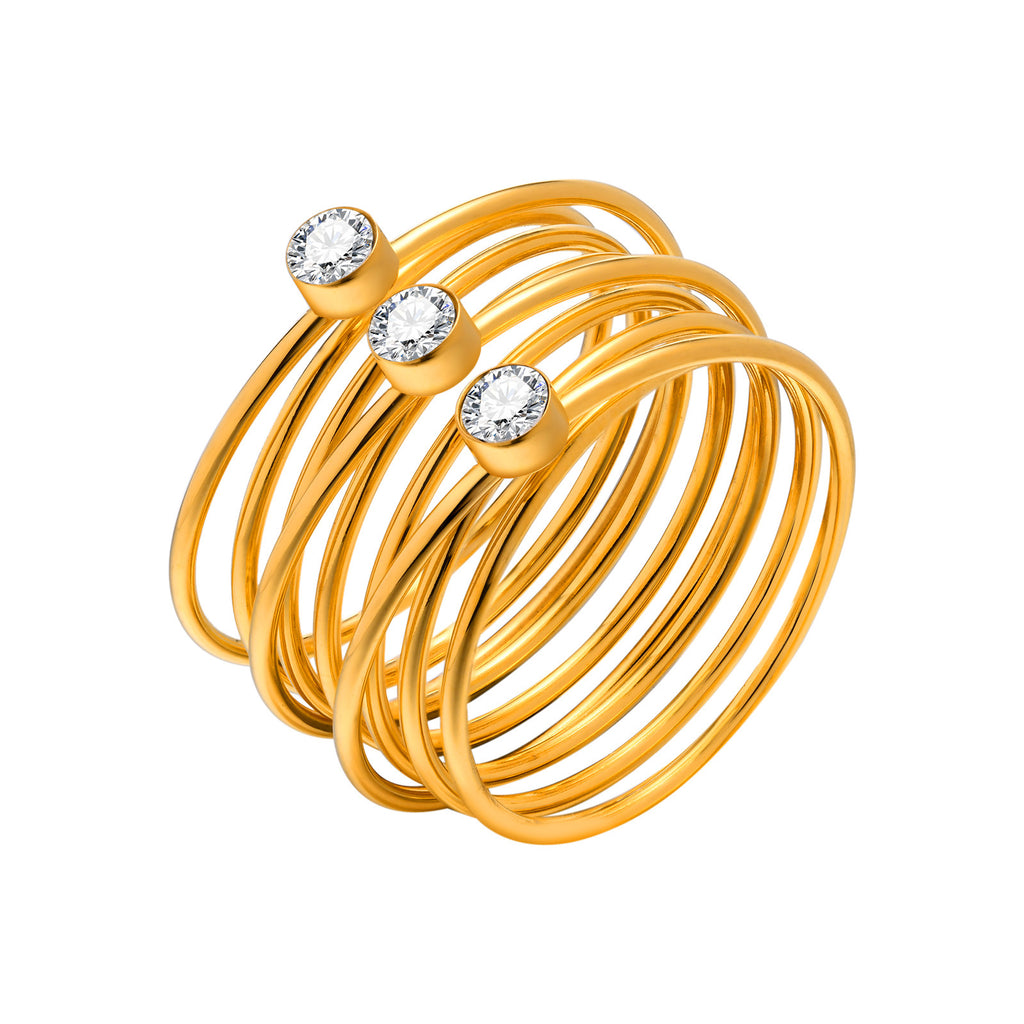18k gold multi ring lace