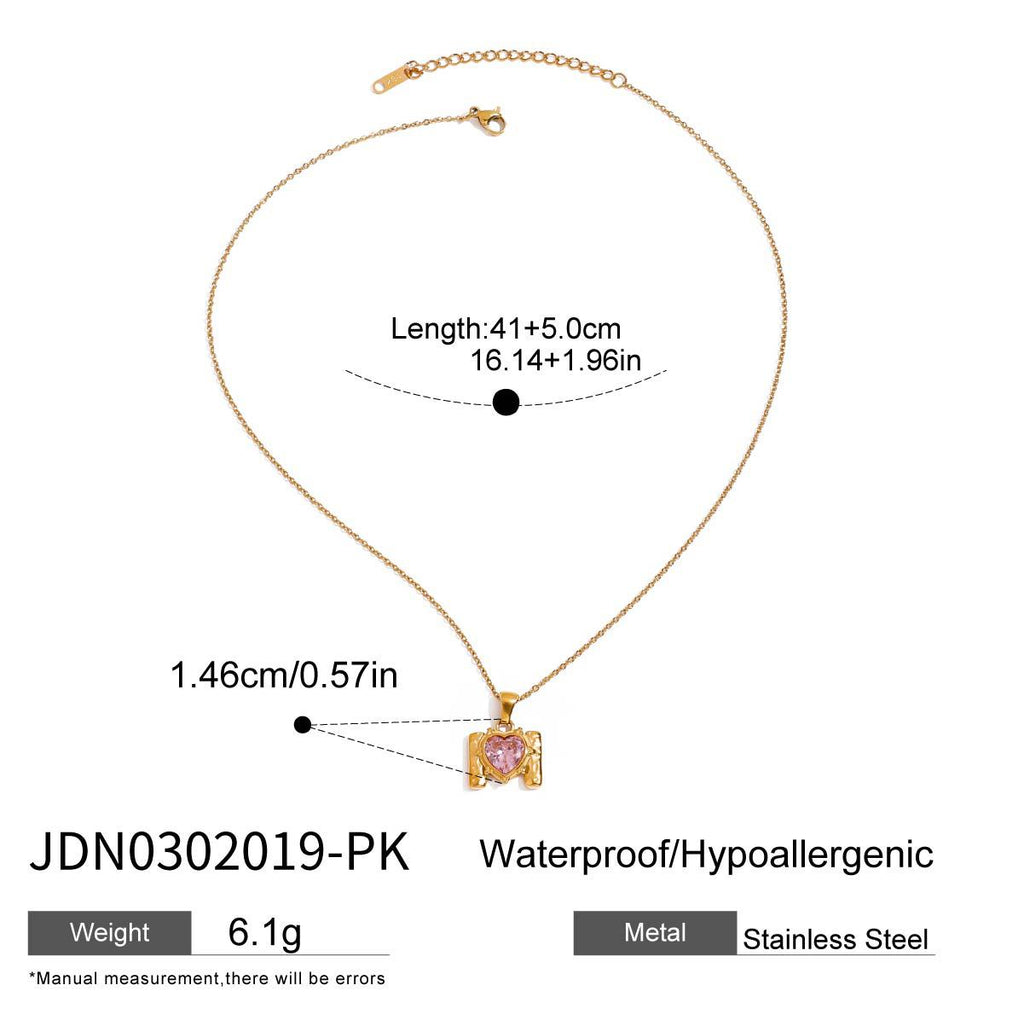 Gold Love Zircon Hammer M Pendant