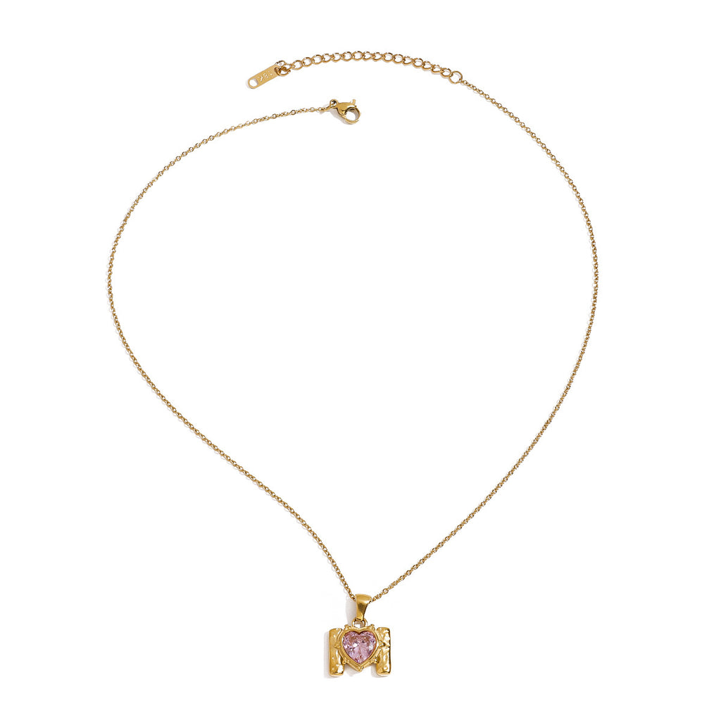 Gold Love Zircon Hammer M Pendant