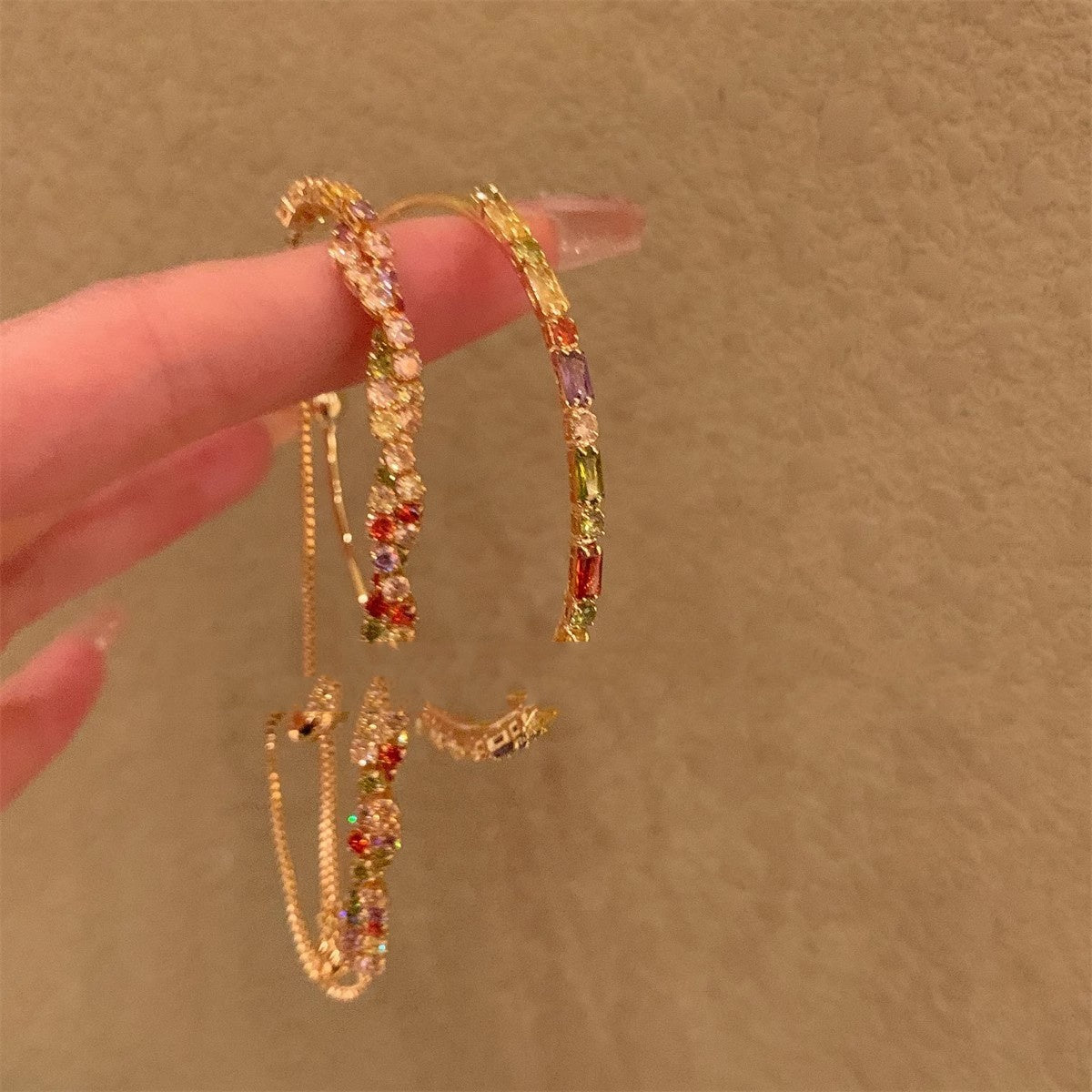 vintage colorful 18k gold bracelet