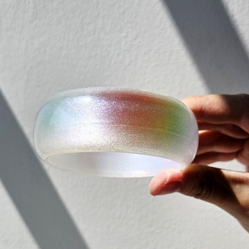 White Ripple Effect chunky bracelets