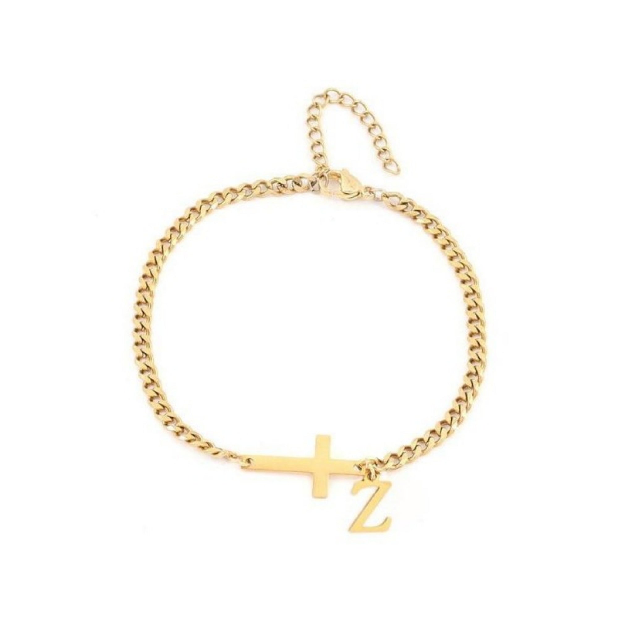 18K gold cross bracelet