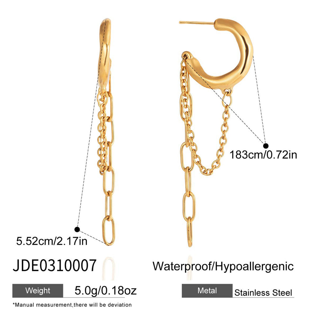 Minimalist 14k Chain Tassel Earrings